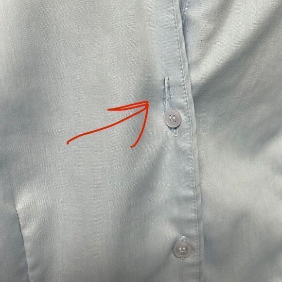 Calvin Klein Non Iron Light Blue Long Sleeve Button Down Dress Shirt Collar - Picture 5 of 5